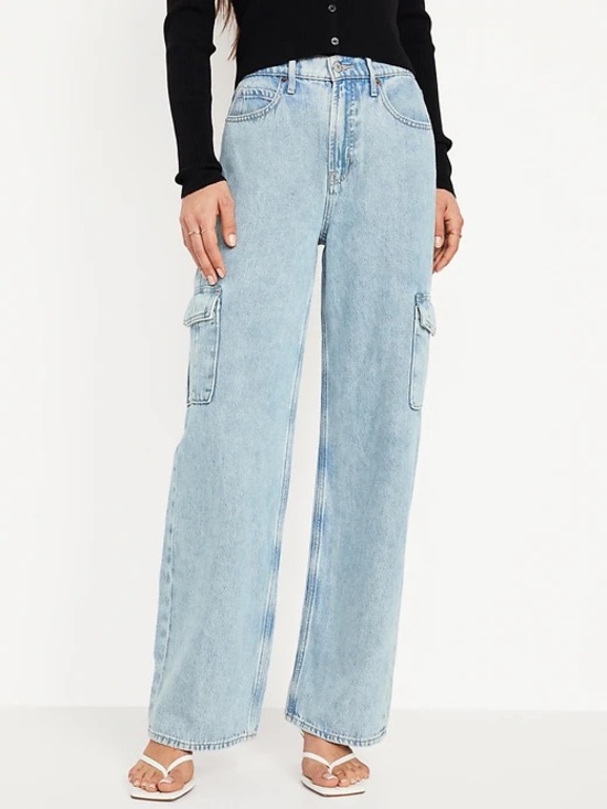 Old Navy Denim - NWT Old Navy Extra High-Waisted Sky-Hi Wide Leg Cargo Jeans